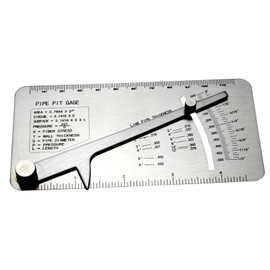 RIVERWELD Pipe Pit Gauge Welding Gage Test Ulnar Welder Inspection Range is 0 to 1/2” in 1/64” & .010 Increments Inch or Metric