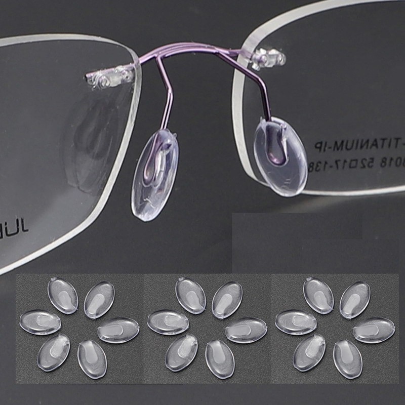 OPUGIT Push-in Eyeglass Nose Pads,10 Pairs Glasses Nose Piece Soft