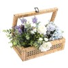 IGNPION Rattan Decorative Box with Lid, Woven Shelf Storage Basket