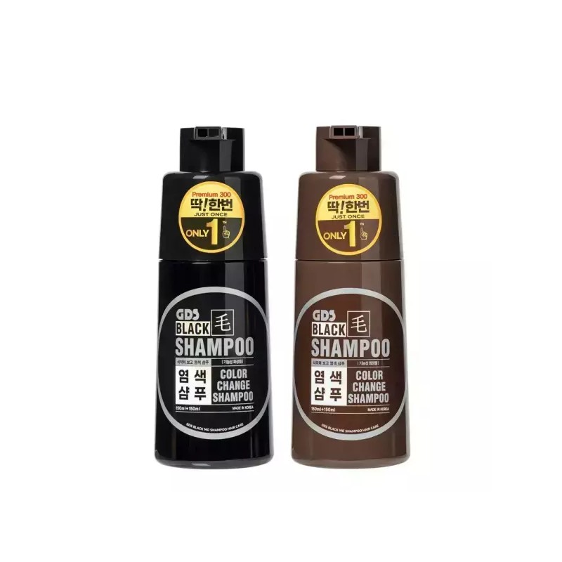 GDS 지디에스 딱한번 염색샴푸 300ml 블랙모 GDS [2개(흑갈색2개)] GDS One-Time