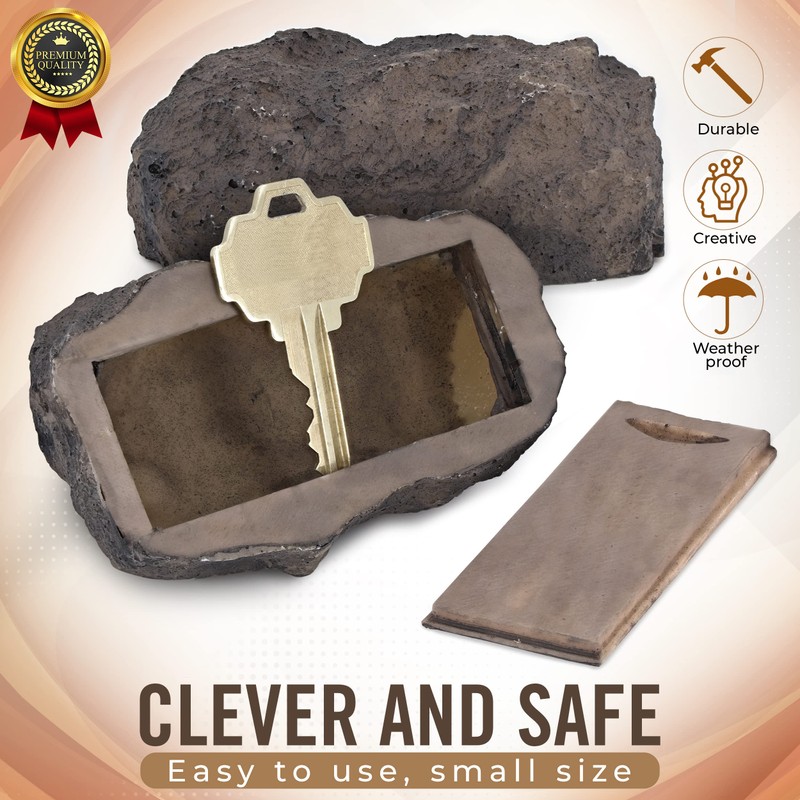 Ram-Pro 2Pc Hide-a-Spare-Key Fake Rock - Looks & Feels Like