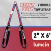 Iumcin V Bridle Tow Strap with Hooks,Heavy Duty Vehicle Recovery