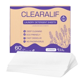 Laundry Detergent Sheets Up to 60 Loads, Fresh Lavender - Great For Travel, Apartments, Dorms, No Plastic, Sustainable, Biodegradable-New Liquid-Less Technology - Lightweight