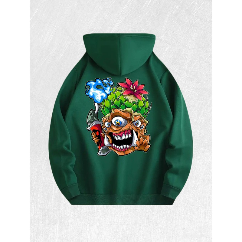 Trippy Cactus Graphic Hoodie 100% Cotton US Warehouse 7 ColorsColor: