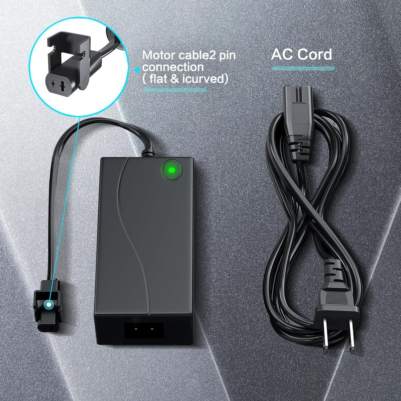 PinPure Power Recliner Power Supply, 2-Pin AC/DC Adapter (100-240V Input)