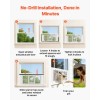 Adjustable Aluminum Frame Cat Door Window High-Transparency Glass with 4