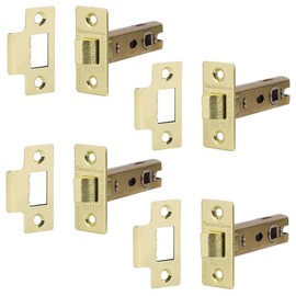 Decoranddecor 3 Inch Tubular Mortice Latch for Internal Doors, Fire Rated (4 Pack, 57-76mm, Brass)