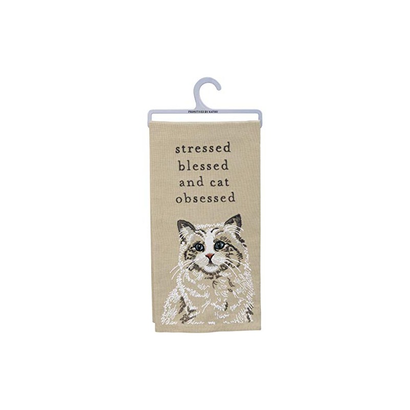 Primitives by Kathy Stessed Blessed and Cat Obsessed - Toalla