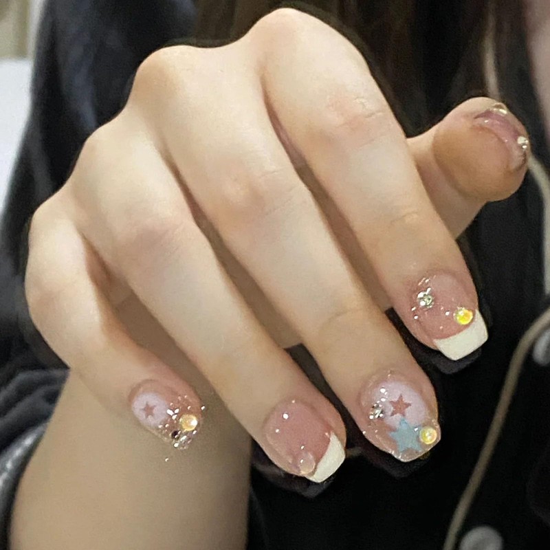 Cute False Nails, Extra Short Nail Tips Square Press On