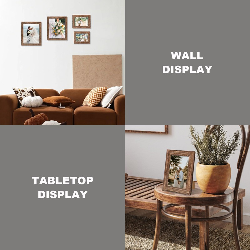 iRahmen 5x7 Picture Frame Set of 4, High Definition Glass