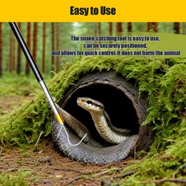 Canlaten·U Snake Hook Grabber Tool - 60 Inches Extensible Stainless Steel Reptile Catcher Stick Telescoping Pole