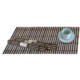 Set of 4 Bamboo Placemats, 30 x 40 cm, Brown/Beige