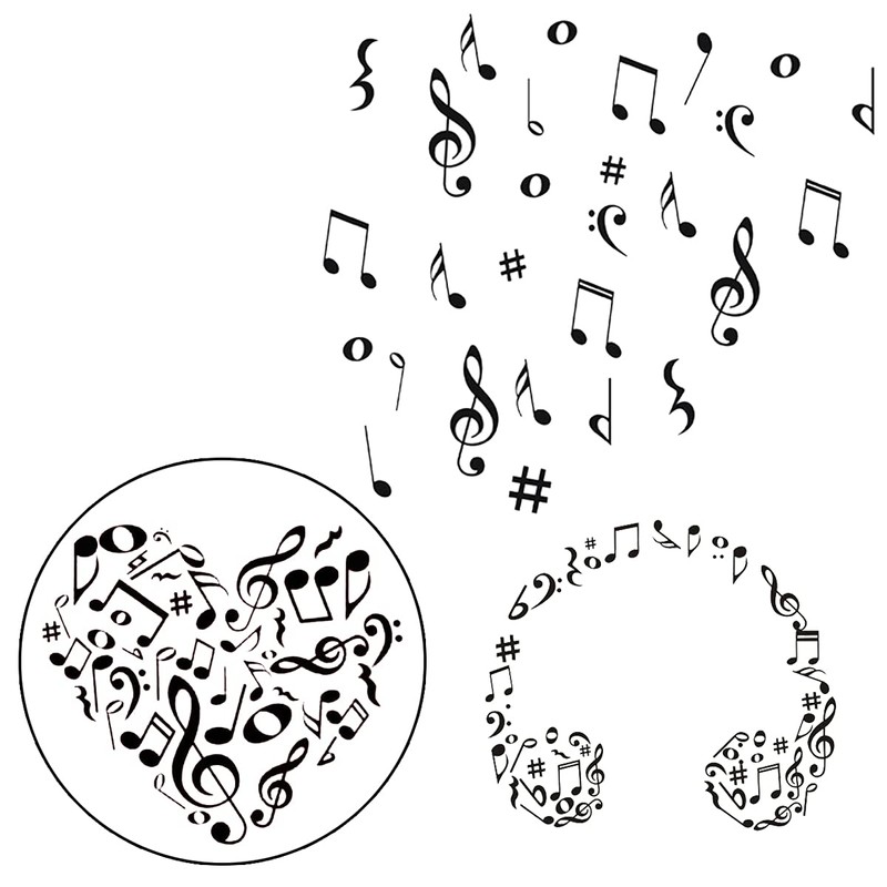 Musical Note Wall Decals Music Wall Stickers PVC Material Decals
