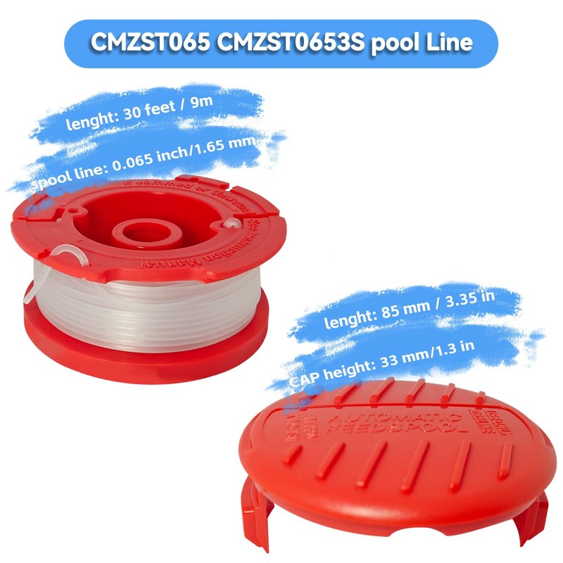 CMZST065 CMZST0653 String Trimmer Spools Line 0.065", 30Ft with CMZST120SC