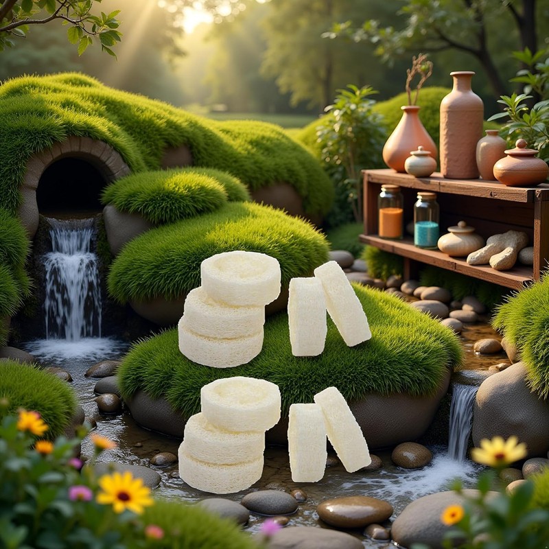 10 Pieces White Natural Loofah Discs Soap Making Loofah Scrub