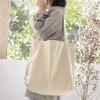 Volsha Canvas Tote Bag, A4 Large Capacity, Plain Shoulder Bag,