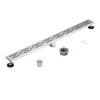 36 Inch Rectangular Linear Shower Drain Set with Brick Pattern