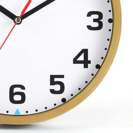 Wall Clock 9 Inch Battery Operated Silent Non-ticking Wall Clock Modern Quartz Design Decorative Indoor Kitchen Office Brown