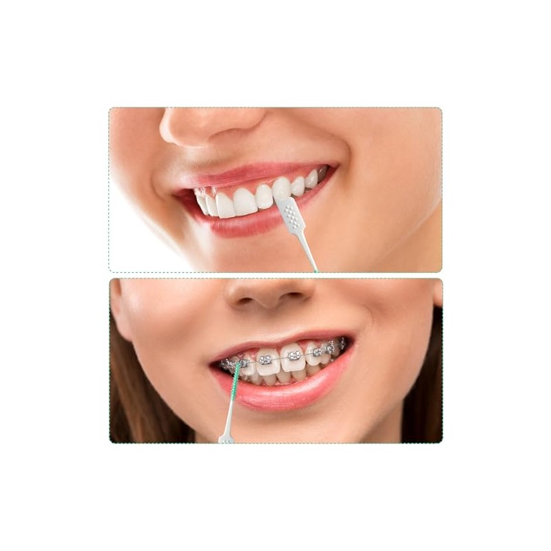 Púas de hilo dental de silicona suave, cepillo interdental para