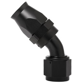 Podavelle 10AN PTFE Hose End Fitting 45 Degree Elbow Swivel Aluminum Black
