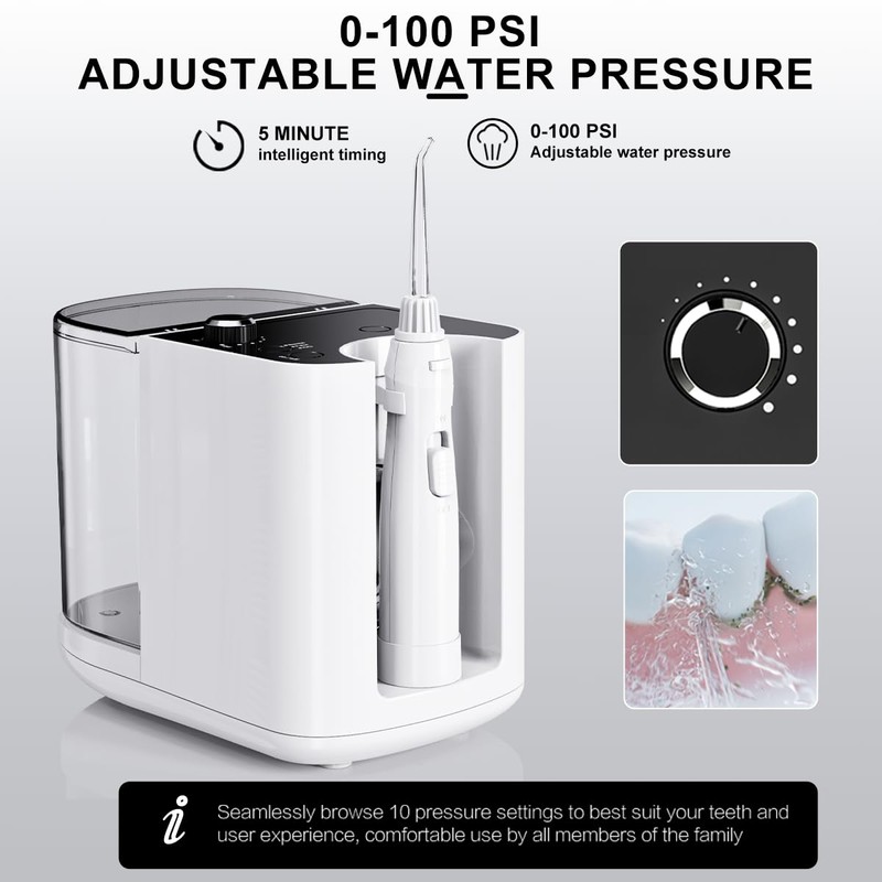 Upgraded Version 900ML Large Capacity Countertop Water Flosser, Aquarius Water