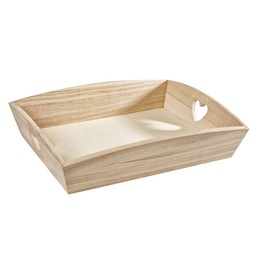 VBS Tray "Heart", raw wood, approx. 32.5 x 25 x 7 cm