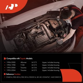 A-Premium Engine Coolant Thermostat Housing Compatible with Select Toyota Models - Tacoma 1995-2004, 4Runner 1996-2000, T100 1994-1998 - Upper Side, Replace# 163210W010