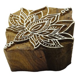 Wooden Textile Stamps Indian Lotus Decorative Border Painting Stamp