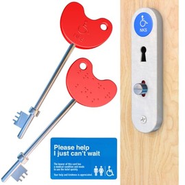 NKS Radar Key Disabled Toilet Bathroom Door Access Braille Easy Turn Pack Opens Over 10,000 Disabled Toilets with Access Card (2)