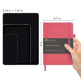 &And Per Se Lined Journal Notebook, 160 Pages, A5 5.7 x 8 inches College Ruled Thick Paper Notebook Journals for Writing, Hardcover Notebooks for Women Men Office School (1 Pack, Cherry Red)
