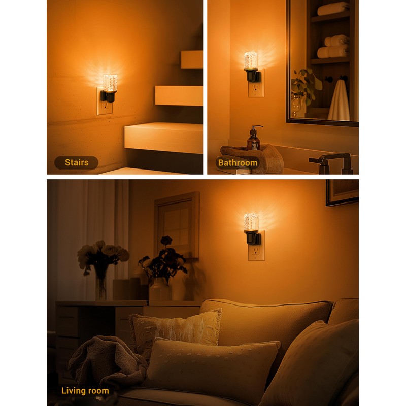 JandCase LED Night Light Amber, Dimmable Night Lights Plug into