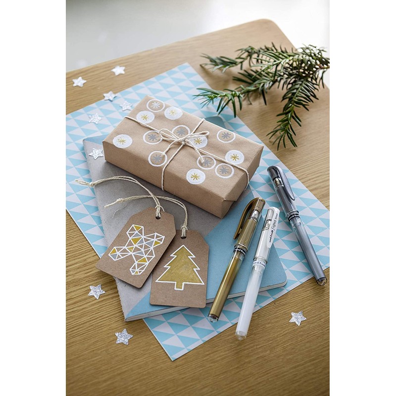 Uni-Ball Impact Gel Ballpoint Pen - White (Pack of 5)