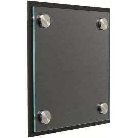 Marketing Holders Wall Sign Holder Elegant 6" x 6" Euro Style with Stainless Standoffs Black Back