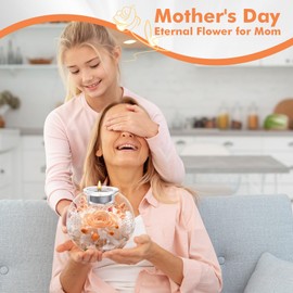 Preserved Roses - Birthday Gifts for Her, Preserved Real Roses Flowers with Glass Cover Gifts for Women, Daughters, Sister, Girlfriend on Birthday, Anniversary, Thanksgiving, Christmas - champagne