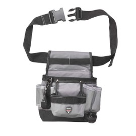 KWB NYLON TOOL BELT WITH NAIL POCKET, LARGE AND SMALL POCKETS, HAMMER LOOP, AND CARABINER HOOK LOOP, 19 X 8.5 X 21 CM