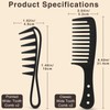 Wide Tooth Curl Comb Set of 4pcs, Classic Comb for