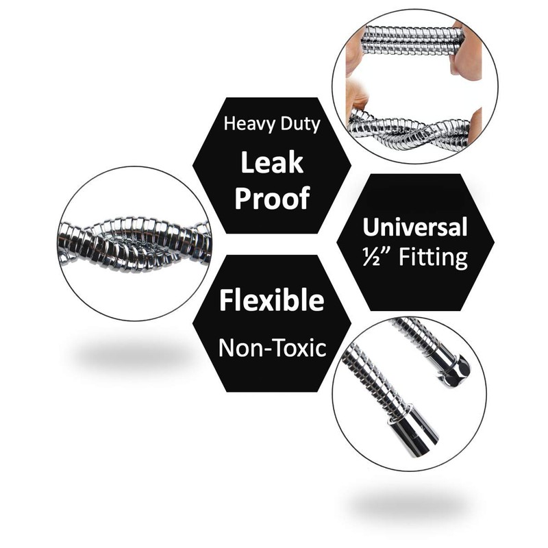 ZOTTI Shower Hose 2m – Stainless Steel Replacement Shower Hose