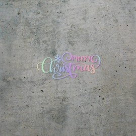 Decal Stickers of Merry Christmas (Hologram) (Set of 2) Premium Waterproof Vinyl Decal Stickers for Laptop Phone Accessory Helmet Car Window Mug Tuber Cup Door Wall - BICVER1g83272HOW19Y24