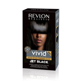 Revlon - Tinte permanente para cabello con proteína de color vivo realista con tecnología de bloqueo de color, 110 ml, Negro azabache, 110ml, Single