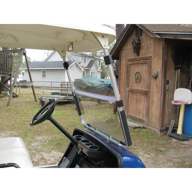 ECOTRIC Folding Down Clear Windshield for 2003-2006 Yamaha G22 Models