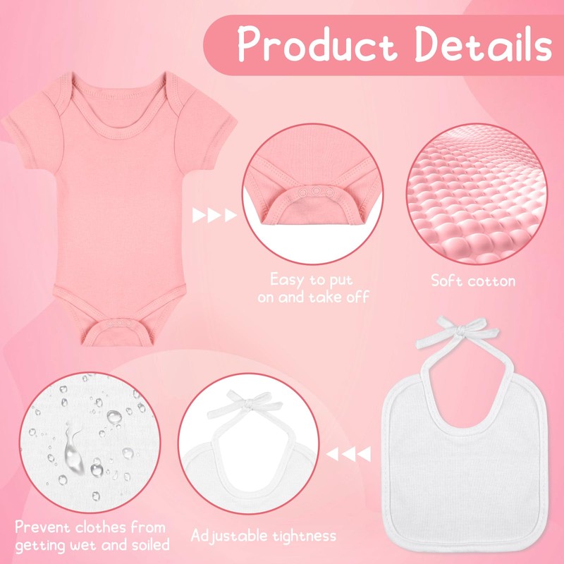 60/110/220 Pcs DIY Baby Bibs Bodysuit Set Baby Shower Game