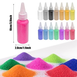 Woohome Color Art Sand Kit, Sand Art Bottles, Colored Sand Bottles for Painting, Crafts, Wedding Decor, Decorations (15 Color)