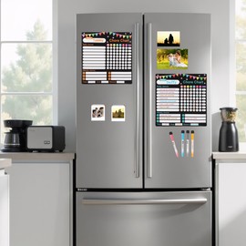 Wsetyy 3PCS Magnetic Chores Chart for Kids, Reusable Behaviour Charts for Children with 4 Markers and 1 Eraser, Fridge Chores Board for family