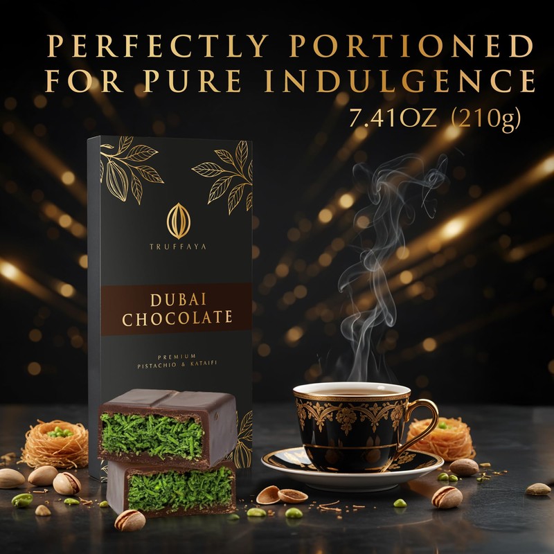 Truffaya Dubai Pistachio Kataifi Chocolate Bar - Premium Kunafa Style