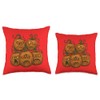 Haunted Pumpkin Faces Throw Pillow