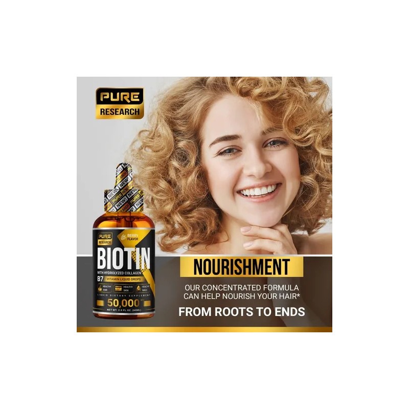 Cabello Asombroso Biotina Con Colágeno 50,000mcg 60ml Sabor S/N