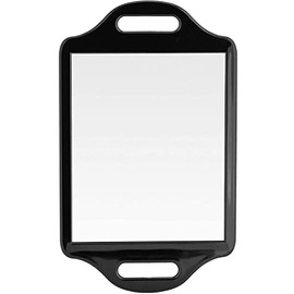Mirrorvana Espejo de Mano para peluquería y barbería Ligero con Asas - Herramienta portátil para Cortar el Pelo Solo, Uso Profesional o en casa - 36 cm x 22 cm