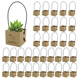 40Pcs Succulent Wrap Bags,Succulent Gift Box('Thank You' Plant Box Labels),Fits 2 Inch Decorative Kraft Flower Plates,Baby Shower Favors Gifts,Suitable for Wedding Party,Birthday Party,Thanksgiving