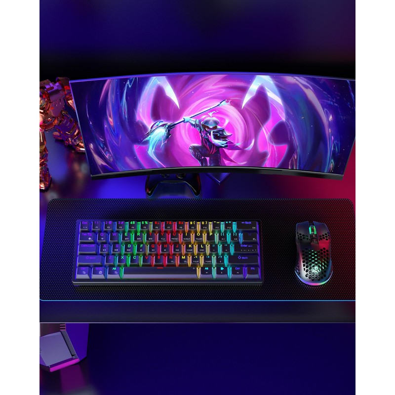 SOLAKAKA SM600 Honeycomb Shell Gaming Mouse Wireless,Tri-Modes BT5.1/2.4G Wireless/Type-C Wired