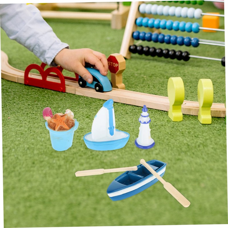 Kisangel 22pcs Miniature Beach Decor Set Plastic Miniature Beach Accessory